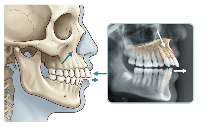 骨性暴牙(Skeletal Protrusion):由顎骨骨骼發育異常引起,上顎骨前突或下顎骨後縮。矯正複雜,常需正顎手術配合;也可以利用骨釘治療達到非手術效果。